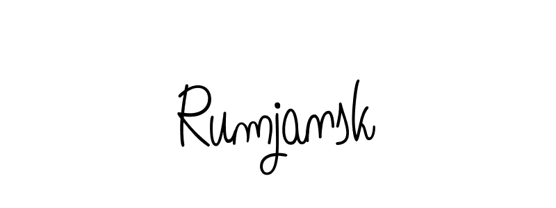 Make a beautiful signature design for name Rumjansk. With this signature (Angelique-Rose-font-FFP) style, you can create a handwritten signature for free. Rumjansk signature style 5 images and pictures png