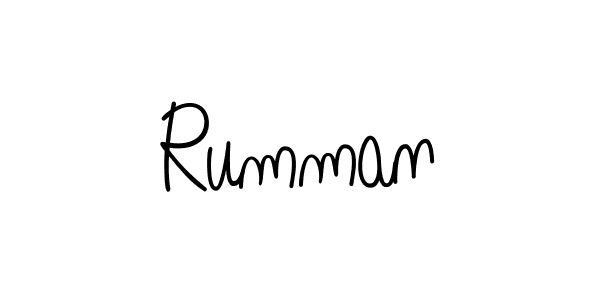 You should practise on your own different ways (Angelique-Rose-font-FFP) to write your name (Rumman) in signature. don't let someone else do it for you. Rumman signature style 5 images and pictures png