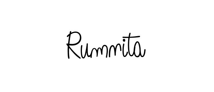 Rumnita stylish signature style. Best Handwritten Sign (Angelique-Rose-font-FFP) for my name. Handwritten Signature Collection Ideas for my name Rumnita. Rumnita signature style 5 images and pictures png