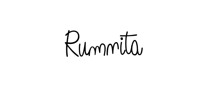 Create a beautiful signature design for name Rumnita. With this signature (Angelique-Rose-font-FFP) fonts, you can make a handwritten signature for free. Rumnita signature style 5 images and pictures png