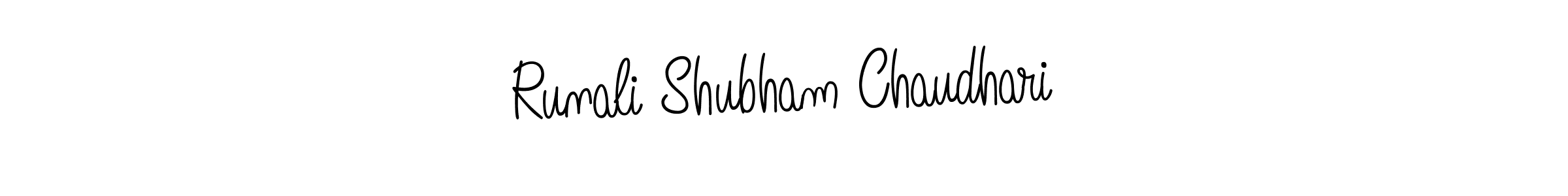 It looks lik you need a new signature style for name Runali Shubham Chaudhari. Design unique handwritten (Angelique-Rose-font-FFP) signature with our free signature maker in just a few clicks. Runali Shubham Chaudhari signature style 5 images and pictures png