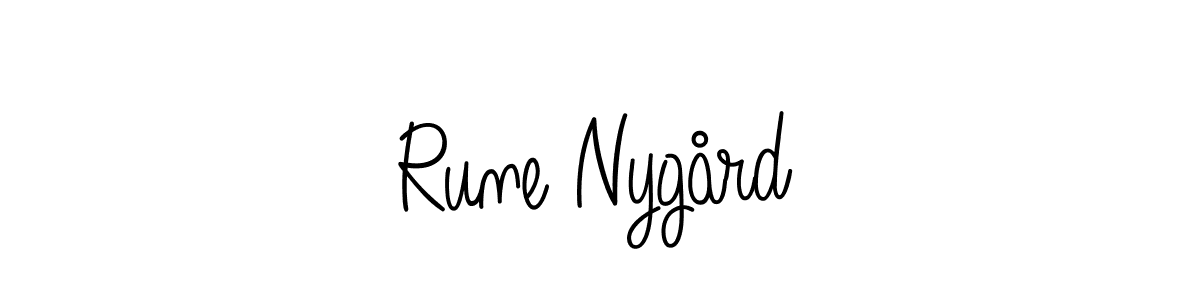 Make a beautiful signature design for name Rune Nygård. With this signature (Angelique-Rose-font-FFP) style, you can create a handwritten signature for free. Rune Nygård signature style 5 images and pictures png