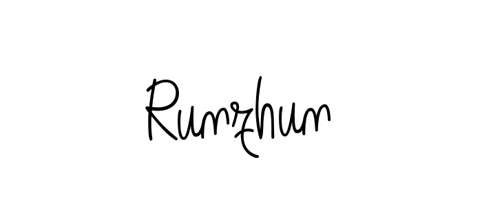 How to make Runzhun name signature. Use Angelique-Rose-font-FFP style for creating short signs online. This is the latest handwritten sign. Runzhun signature style 5 images and pictures png