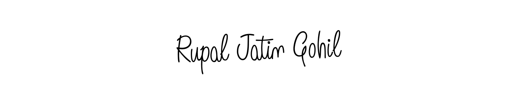 The best way (Angelique-Rose-font-FFP) to make a short signature is to pick only two or three words in your name. The name Rupal Jatin Gohil include a total of six letters. For converting this name. Rupal Jatin Gohil signature style 5 images and pictures png