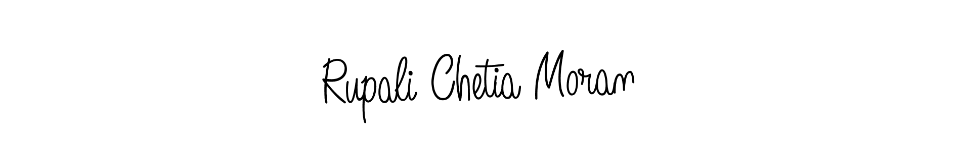 You should practise on your own different ways (Angelique-Rose-font-FFP) to write your name (Rupali Chetia Moran) in signature. don't let someone else do it for you. Rupali Chetia Moran signature style 5 images and pictures png