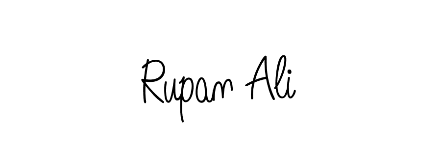 You should practise on your own different ways (Angelique-Rose-font-FFP) to write your name (Rupan Ali) in signature. don't let someone else do it for you. Rupan Ali signature style 5 images and pictures png