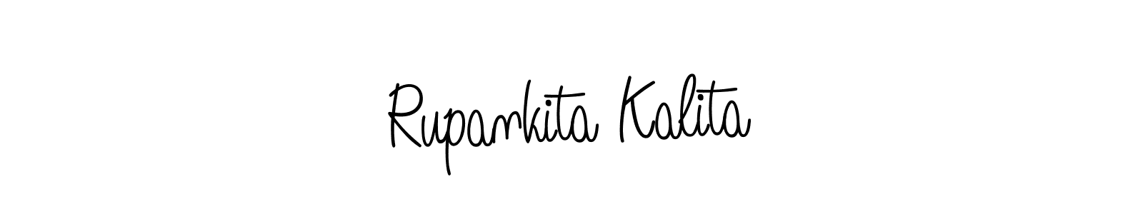 You should practise on your own different ways (Angelique-Rose-font-FFP) to write your name (Rupankita Kalita) in signature. don't let someone else do it for you. Rupankita Kalita signature style 5 images and pictures png