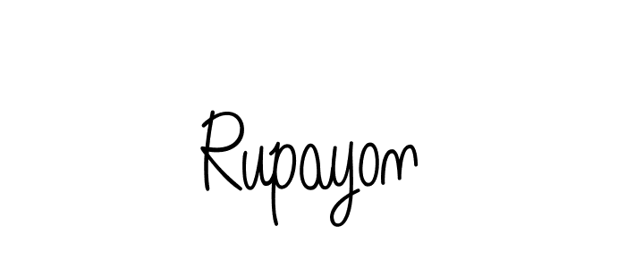 Design your own signature with our free online signature maker. With this signature software, you can create a handwritten (Angelique-Rose-font-FFP) signature for name Rupayon. Rupayon signature style 5 images and pictures png