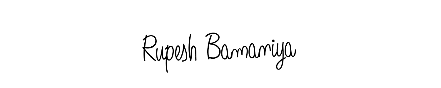 Create a beautiful signature design for name Rupesh Bamaniya. With this signature (Angelique-Rose-font-FFP) fonts, you can make a handwritten signature for free. Rupesh Bamaniya signature style 5 images and pictures png