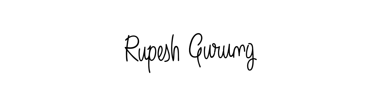 How to make Rupesh Gurung name signature. Use Angelique-Rose-font-FFP style for creating short signs online. This is the latest handwritten sign. Rupesh Gurung signature style 5 images and pictures png