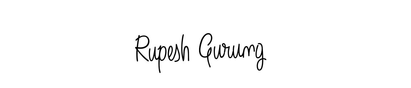 You should practise on your own different ways (Angelique-Rose-font-FFP) to write your name (Rupesh Gurung ) in signature. don't let someone else do it for you. Rupesh Gurung  signature style 5 images and pictures png