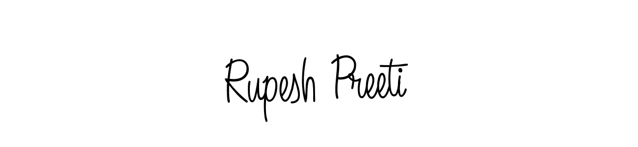 You should practise on your own different ways (Angelique-Rose-font-FFP) to write your name (Rupesh Preeti) in signature. don't let someone else do it for you. Rupesh Preeti signature style 5 images and pictures png