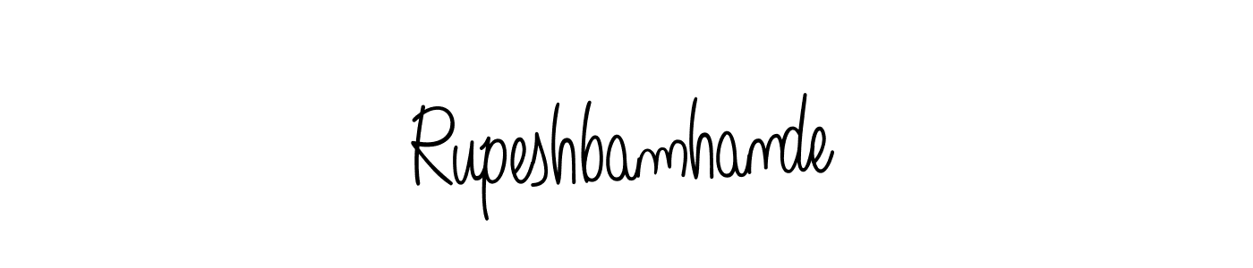 The best way (Angelique-Rose-font-FFP) to make a short signature is to pick only two or three words in your name. The name Rupeshbamhande include a total of six letters. For converting this name. Rupeshbamhande signature style 5 images and pictures png