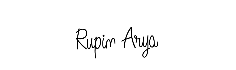 Use a signature maker to create a handwritten signature online. With this signature software, you can design (Angelique-Rose-font-FFP) your own signature for name Rupin Arya. Rupin Arya signature style 5 images and pictures png