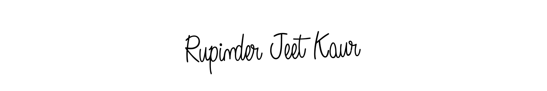 The best way (Angelique-Rose-font-FFP) to make a short signature is to pick only two or three words in your name. The name Rupinder Jeet Kaur include a total of six letters. For converting this name. Rupinder Jeet Kaur signature style 5 images and pictures png
