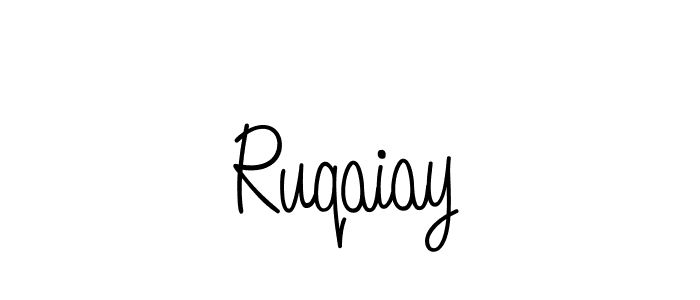 Use a signature maker to create a handwritten signature online. With this signature software, you can design (Angelique-Rose-font-FFP) your own signature for name Ruqaiay. Ruqaiay signature style 5 images and pictures png