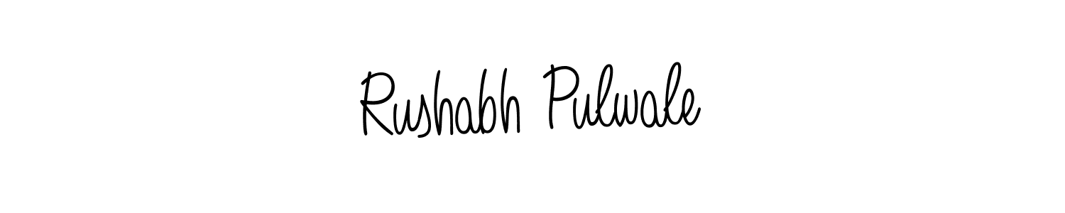 How to make Rushabh Pulwale name signature. Use Angelique-Rose-font-FFP style for creating short signs online. This is the latest handwritten sign. Rushabh Pulwale signature style 5 images and pictures png