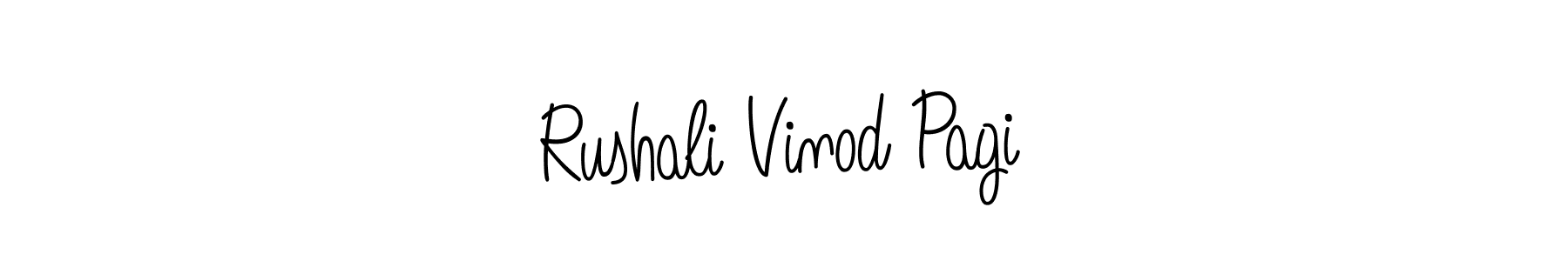 How to make Rushali Vinod Pagi name signature. Use Angelique-Rose-font-FFP style for creating short signs online. This is the latest handwritten sign. Rushali Vinod Pagi signature style 5 images and pictures png