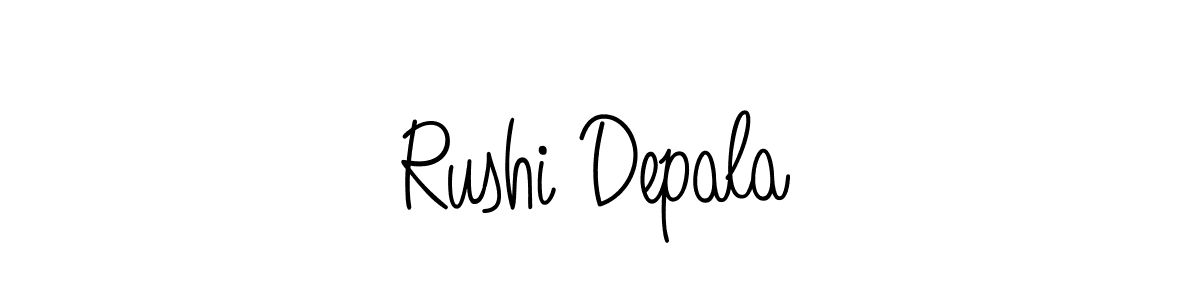 How to make Rushi Depala name signature. Use Angelique-Rose-font-FFP style for creating short signs online. This is the latest handwritten sign. Rushi Depala signature style 5 images and pictures png