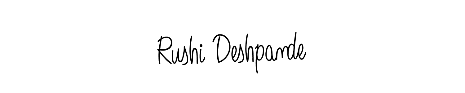 You should practise on your own different ways (Angelique-Rose-font-FFP) to write your name (Rushi Deshpande) in signature. don't let someone else do it for you. Rushi Deshpande signature style 5 images and pictures png