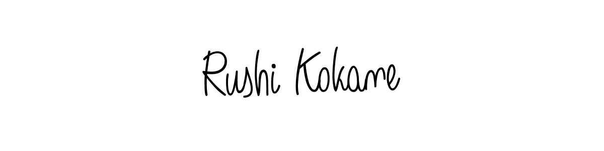 Create a beautiful signature design for name Rushi Kokane. With this signature (Angelique-Rose-font-FFP) fonts, you can make a handwritten signature for free. Rushi Kokane signature style 5 images and pictures png