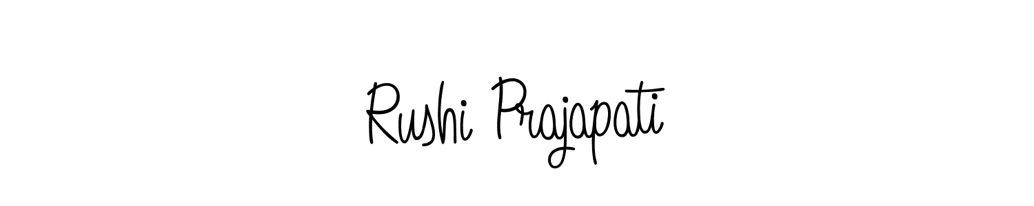 Design your own signature with our free online signature maker. With this signature software, you can create a handwritten (Angelique-Rose-font-FFP) signature for name Rushi Prajapati. Rushi Prajapati signature style 5 images and pictures png