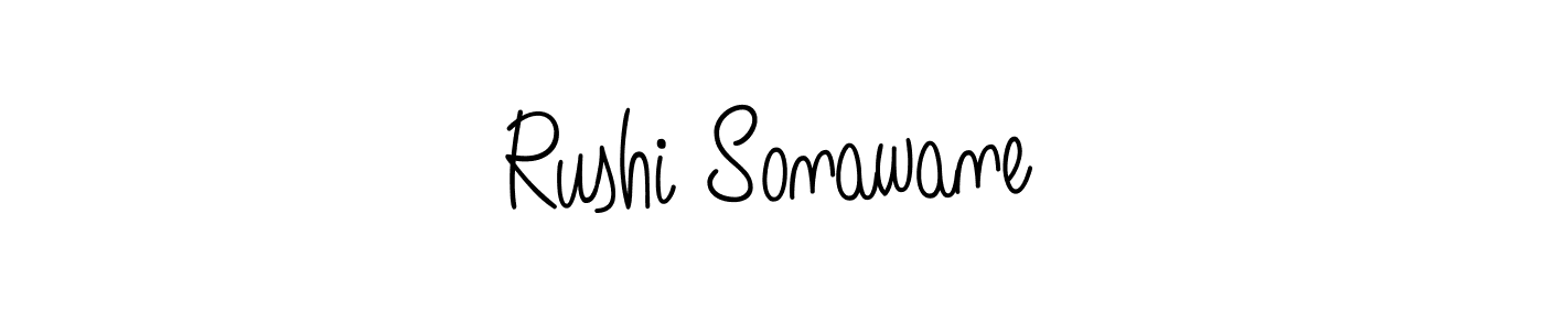 Use a signature maker to create a handwritten signature online. With this signature software, you can design (Angelique-Rose-font-FFP) your own signature for name Rushi Sonawane. Rushi Sonawane signature style 5 images and pictures png