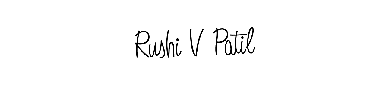 Also we have Rushi V Patil name is the best signature style. Create professional handwritten signature collection using Angelique-Rose-font-FFP autograph style. Rushi V Patil signature style 5 images and pictures png