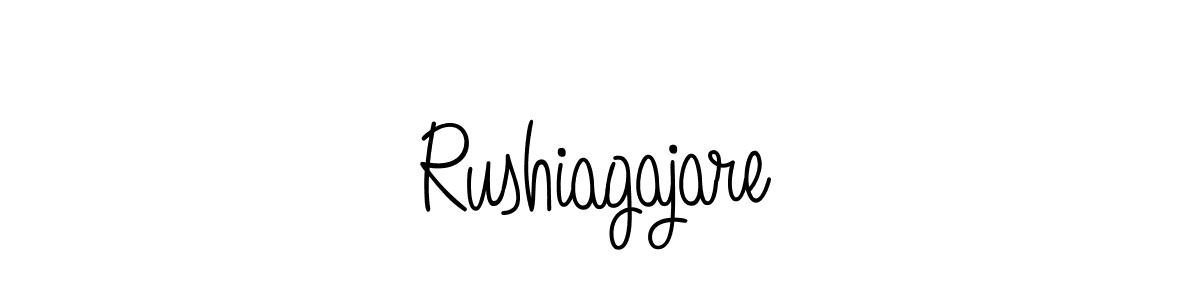Use a signature maker to create a handwritten signature online. With this signature software, you can design (Angelique-Rose-font-FFP) your own signature for name Rushiagajare. Rushiagajare signature style 5 images and pictures png