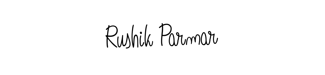 Design your own signature with our free online signature maker. With this signature software, you can create a handwritten (Angelique-Rose-font-FFP) signature for name Rushik Parmar. Rushik Parmar signature style 5 images and pictures png