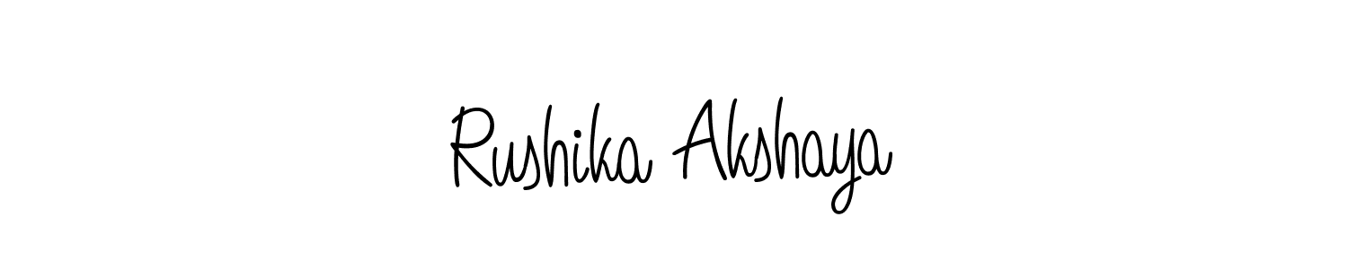 Also You can easily find your signature by using the search form. We will create Rushika Akshaya name handwritten signature images for you free of cost using Angelique-Rose-font-FFP sign style. Rushika Akshaya signature style 5 images and pictures png