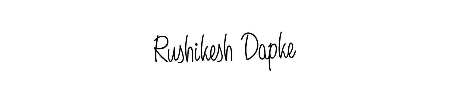 You should practise on your own different ways (Angelique-Rose-font-FFP) to write your name (Rushikesh Dapke) in signature. don't let someone else do it for you. Rushikesh Dapke signature style 5 images and pictures png