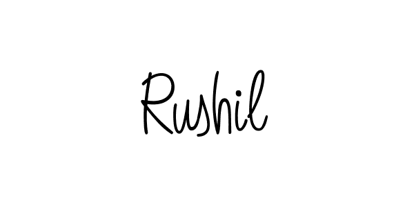 Rushil stylish signature style. Best Handwritten Sign (Angelique-Rose-font-FFP) for my name. Handwritten Signature Collection Ideas for my name Rushil. Rushil signature style 5 images and pictures png