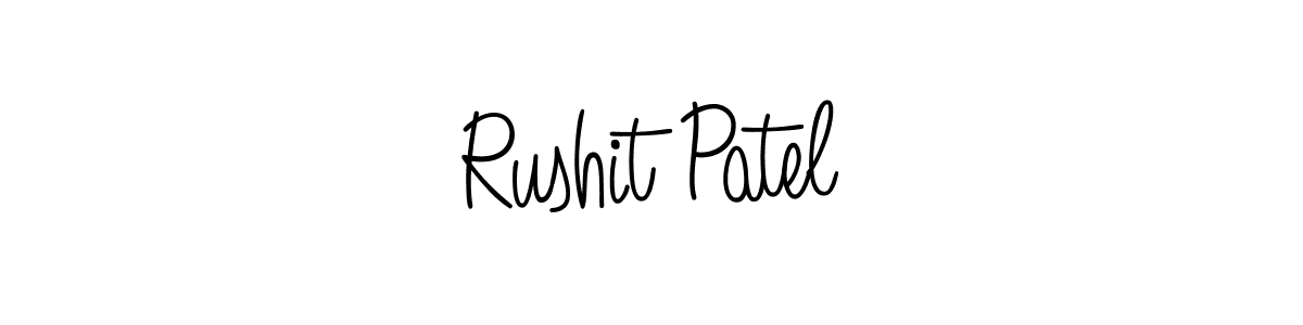 Create a beautiful signature design for name Rushit Patel. With this signature (Angelique-Rose-font-FFP) fonts, you can make a handwritten signature for free. Rushit Patel signature style 5 images and pictures png