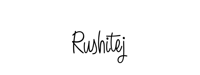 How to make Rushitej name signature. Use Angelique-Rose-font-FFP style for creating short signs online. This is the latest handwritten sign. Rushitej signature style 5 images and pictures png