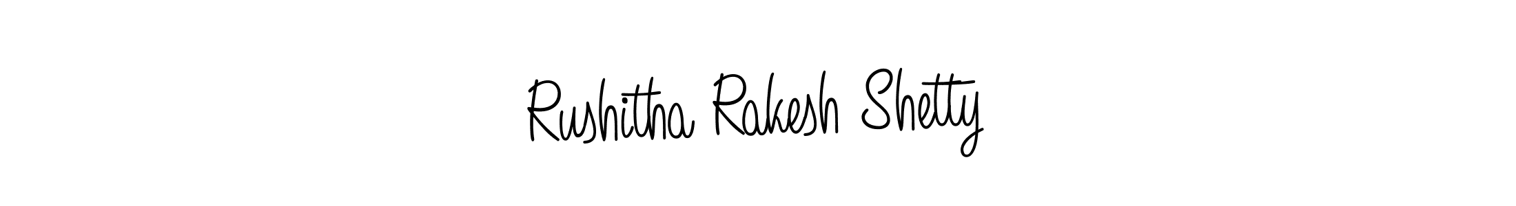 Angelique-Rose-font-FFP is a professional signature style that is perfect for those who want to add a touch of class to their signature. It is also a great choice for those who want to make their signature more unique. Get Rushitha Rakesh Shetty name to fancy signature for free. Rushitha Rakesh Shetty signature style 5 images and pictures png