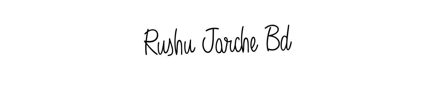 You should practise on your own different ways (Angelique-Rose-font-FFP) to write your name (Rushu Jarche Bd) in signature. don't let someone else do it for you. Rushu Jarche Bd signature style 5 images and pictures png