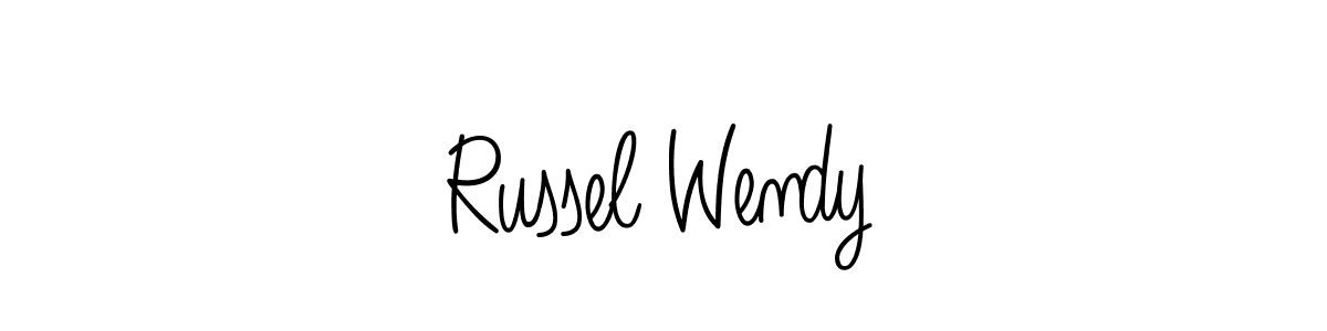 You should practise on your own different ways (Angelique-Rose-font-FFP) to write your name (Russel Wendy) in signature. don't let someone else do it for you. Russel Wendy signature style 5 images and pictures png