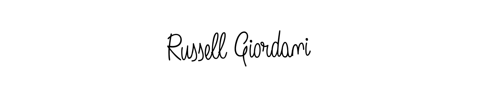 Russell Giordani stylish signature style. Best Handwritten Sign (Angelique-Rose-font-FFP) for my name. Handwritten Signature Collection Ideas for my name Russell Giordani. Russell Giordani signature style 5 images and pictures png