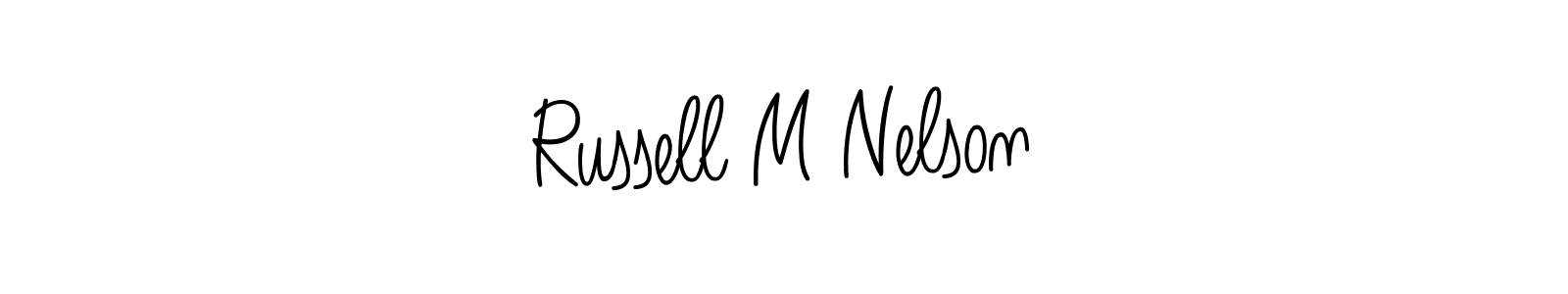 Make a beautiful signature design for name Russell M Nelson. With this signature (Angelique-Rose-font-FFP) style, you can create a handwritten signature for free. Russell M Nelson signature style 5 images and pictures png