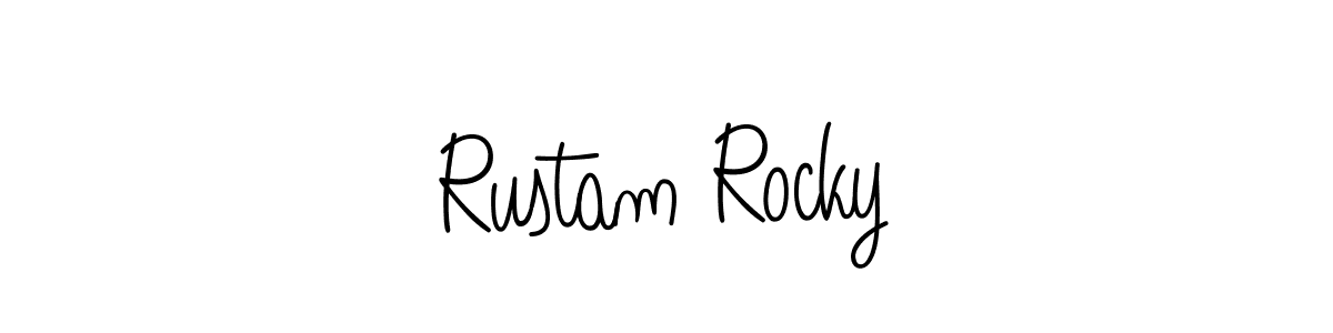 How to make Rustam Rocky name signature. Use Angelique-Rose-font-FFP style for creating short signs online. This is the latest handwritten sign. Rustam Rocky signature style 5 images and pictures png