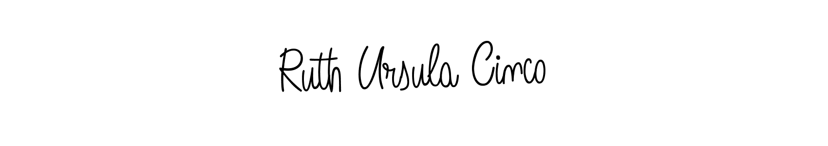 Make a beautiful signature design for name Ruth Ursula Cinco. With this signature (Angelique-Rose-font-FFP) style, you can create a handwritten signature for free. Ruth Ursula Cinco signature style 5 images and pictures png