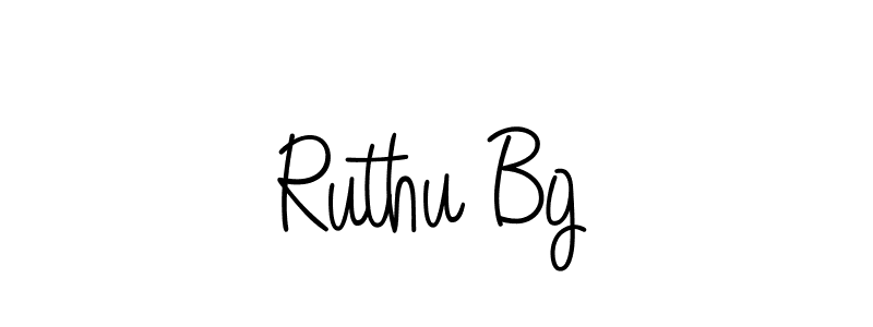 The best way (Angelique-Rose-font-FFP) to make a short signature is to pick only two or three words in your name. The name Ruthu Bg include a total of six letters. For converting this name. Ruthu Bg signature style 5 images and pictures png