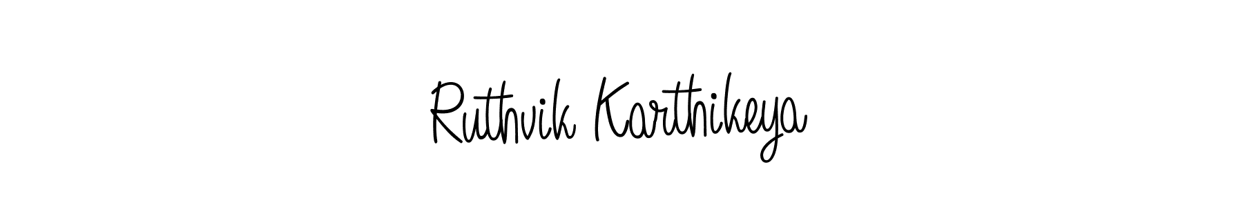 Make a beautiful signature design for name Ruthvik Karthikeya. With this signature (Angelique-Rose-font-FFP) style, you can create a handwritten signature for free. Ruthvik Karthikeya signature style 5 images and pictures png