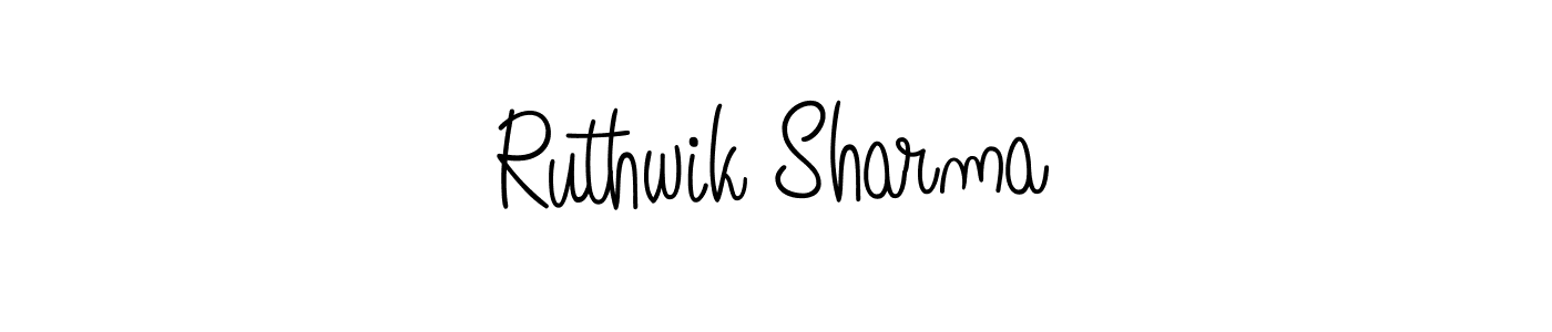 You should practise on your own different ways (Angelique-Rose-font-FFP) to write your name (Ruthwik Sharma) in signature. don't let someone else do it for you. Ruthwik Sharma signature style 5 images and pictures png