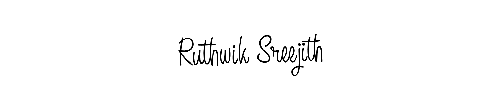 You should practise on your own different ways (Angelique-Rose-font-FFP) to write your name (Ruthwik Sreejith) in signature. don't let someone else do it for you. Ruthwik Sreejith signature style 5 images and pictures png