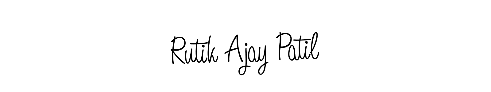 Make a beautiful signature design for name Rutik Ajay Patil. With this signature (Angelique-Rose-font-FFP) style, you can create a handwritten signature for free. Rutik Ajay Patil signature style 5 images and pictures png