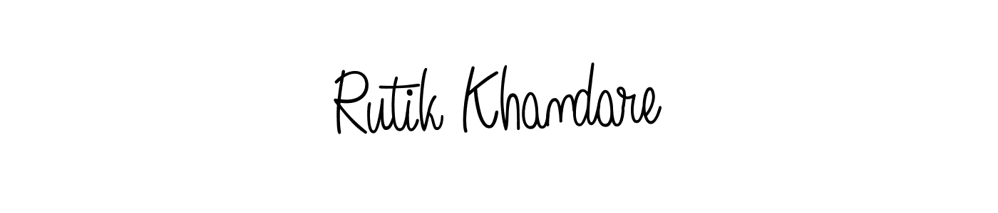The best way (Angelique-Rose-font-FFP) to make a short signature is to pick only two or three words in your name. The name Rutik Khandare include a total of six letters. For converting this name. Rutik Khandare signature style 5 images and pictures png