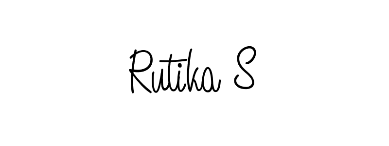 Use a signature maker to create a handwritten signature online. With this signature software, you can design (Angelique-Rose-font-FFP) your own signature for name Rutika S. Rutika S signature style 5 images and pictures png