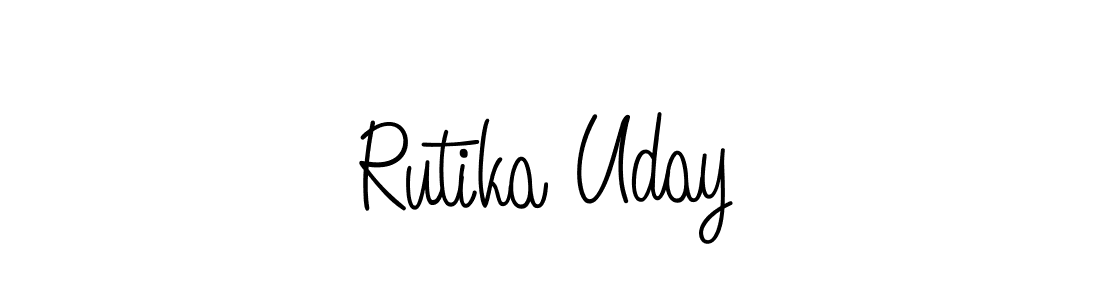 You should practise on your own different ways (Angelique-Rose-font-FFP) to write your name (Rutika Uday) in signature. don't let someone else do it for you. Rutika Uday signature style 5 images and pictures png